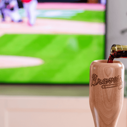 Atlanta Braves Wined Up® | Baseball Bat Wine Mug MLB Teams - Wined Up Glass Dugout Mugs®   