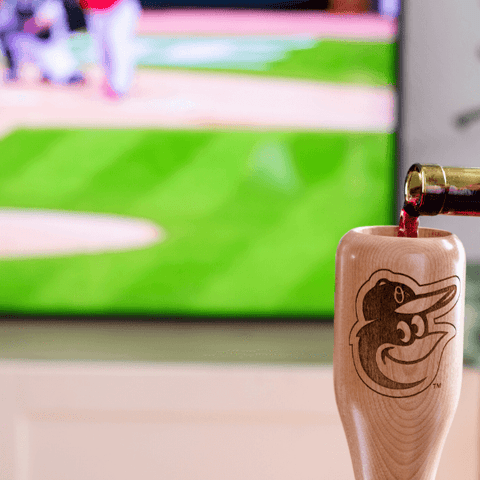 Baltimore Orioles Wined Up® | Baseball Bat Wine Mug MLB Teams - Wined Up Glass Dugout Mugs®   