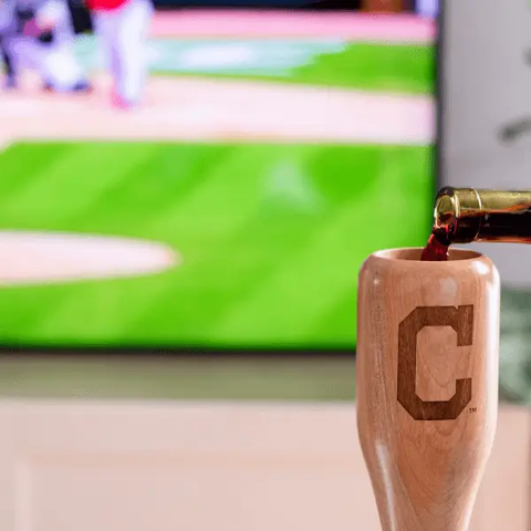 Cleveland Guardians Wined Up® | Baseball Bat Wine Mug MLB Teams - Wined Up Glass Dugout Mugs®   