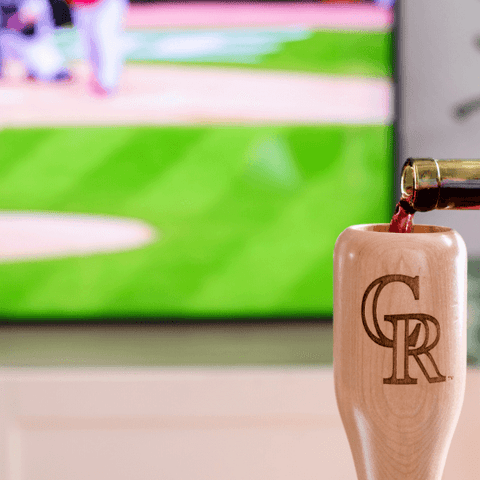 Colorado Rockies "CR" Wined Up® | Baseball Bat Wine Mug MLB Teams - Wined Up Glass Dugout Mugs®   