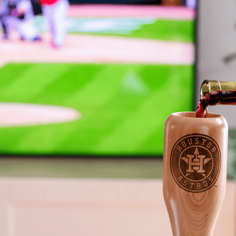 Houston Astros Wined Up® | Baseball Bat Wine Mug MLB Teams - Wined Up Glass Dugout Mugs®   