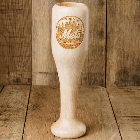 New York Mets Wined Up® | Baseball Bat Wine Mug MLB Teams - Wined Up Glass Dugout Mugs®   