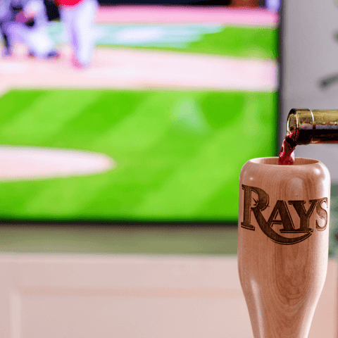 Tampa Bay Rays Wined Up® | Baseball Bat Wine Mug MLB Teams - Wined Up Glass Dugout Mugs®   