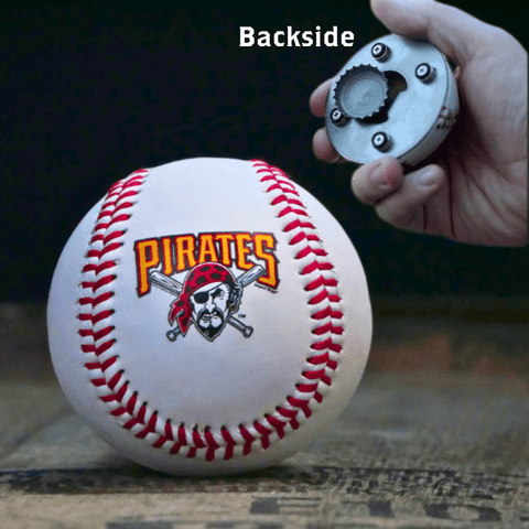 Baseball Bottle Opener – Pittsburgh Pirates Cutter | Official MLB Team Logo Opener Cutters - Half Baseball Bottle Opener - YinzerShop