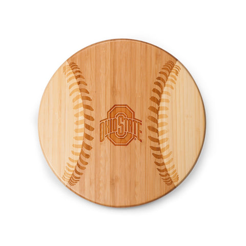 Baseball Cutting Board - Ohio State Buckeyes Engraved Bamboo Serving Tray Licensed - YinzerShop