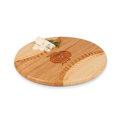 Baseball Cutting Board - Ohio State Buckeyes Engraved Bamboo Serving Tray Licensed - YinzerShop