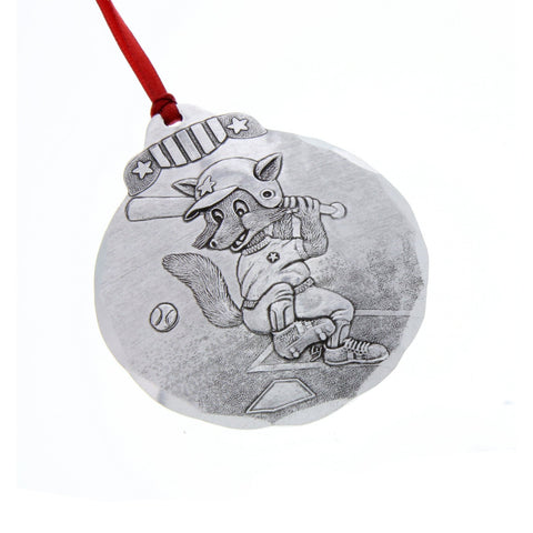 Baseball Fox Ornament - Personalized Sports Keepsake With Whimsical Fox Design - YinzerShop