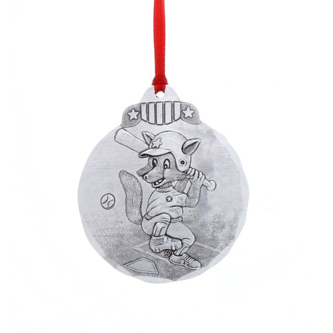 Baseball Fox Ornament - Personalized Sports Keepsake With Whimsical Fox Design - YinzerShop