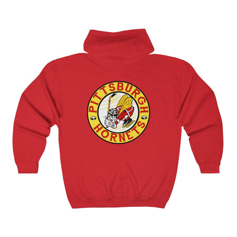 Pittsburgh Hornets Hoodie (Zip)  Vintage Ice Hockey Red S 