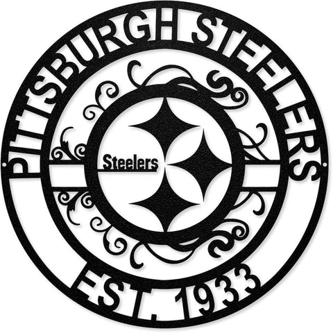 Pittsburgh Steelers EST. 1933 Laser Cut Metal Sign Steel Wall Art Party Animal, Inc.   