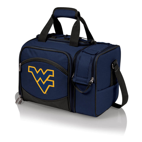 West Virginia Mountaineers - Malibu Picnic Basket Cooler Licensed Picnic Time Family of Brands Navy Blue