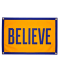 Believe Camp Flag – Wool Felt Yellow Blue Outdoor Decorative Flag 16x24 Camp Flag - YinzerShop