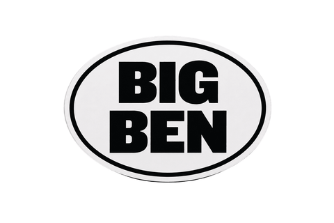 Big Ben Pittsburgh Euro Oval Vinyl Sticker | Size: 5" x 3" Sticker - YinzerShop