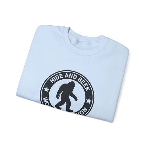 Bigfoot Hide and Seek Champion (Pittsburgh Sarcasm Series) - Heavy Blend™ Crewneck Sweatshirt Sweatshirt - YinzerShop