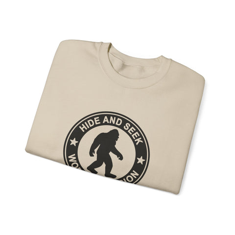 Bigfoot Hide and Seek Champion (Pittsburgh Sarcasm Series) - Heavy Blend™ Crewneck Sweatshirt Sweatshirt - YinzerShop