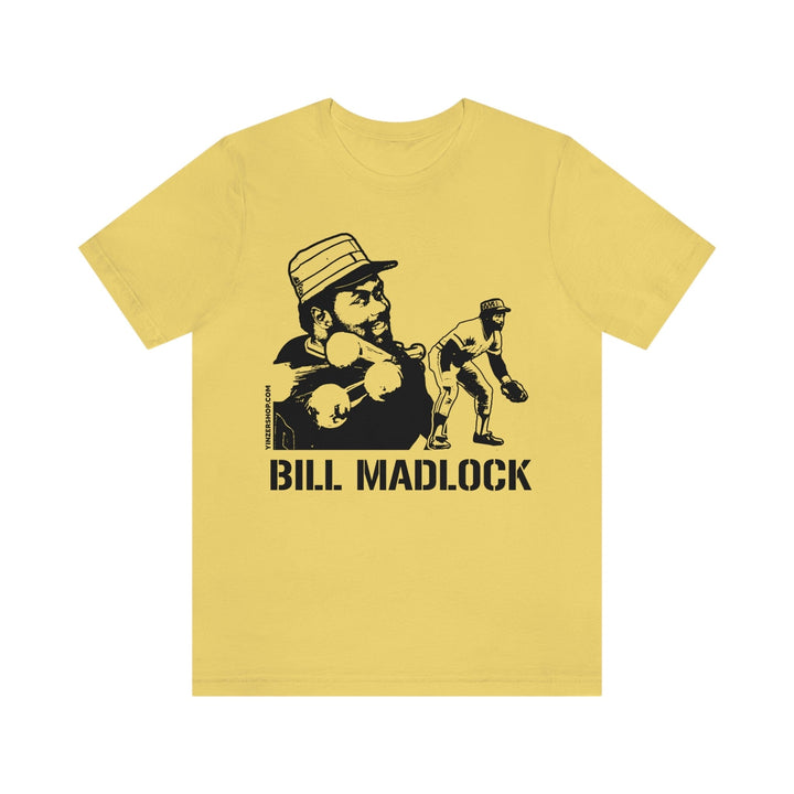 Bill Madlock Legend T-Shirt Short Sleeve Tee T-Shirt Printify Yellow S 
