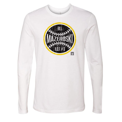 Bill Mazeroski T-Shirt - Crewneck Long Sleeve Cotton Baseball Fan Shirt | 500 LEVEL Men's Long Sleeve T-Shirt - YinzerShop