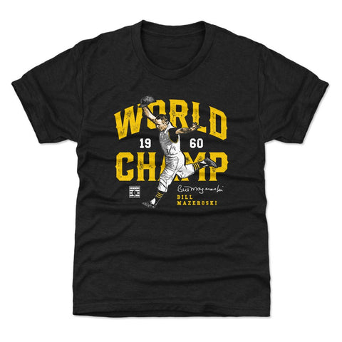 Bill Mazeroski T-Shirt – Kids Crewneck Tee | Short Sleeve, Regular Fit, Polyester Cotton Blend Kids T-Shirt - YinzerShop