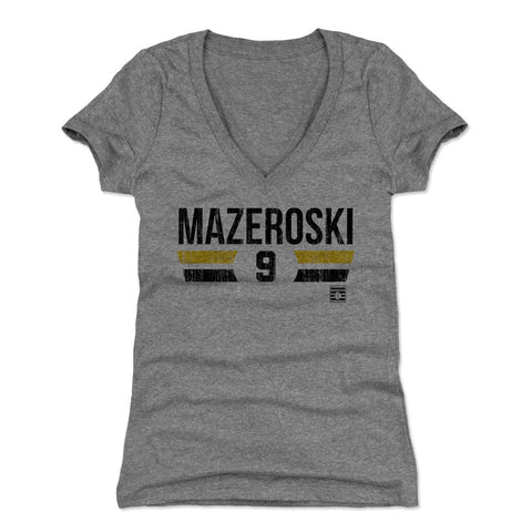 Bill Mazeroski Women's V-Neck T-Shirt - Slim Fit Tri Blend Fabric Tee Women's V-Neck T-Shirt - YinzerShop