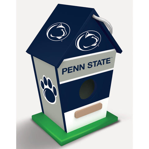 Penn State Birdhouse - Licensed NCAA Wood Birdhouse with Tin Roof & Waterproof Paint