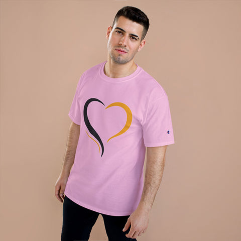 Black and Yellow Heart - Champion T-Shirt T-Shirt - YinzerShop