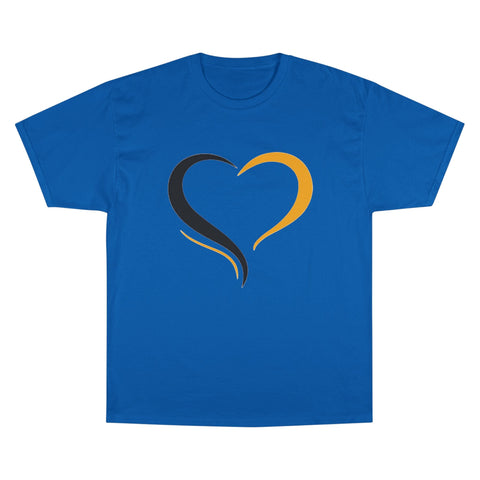 Black and Yellow Heart - Champion T-Shirt T-Shirt - YinzerShop