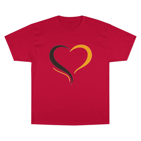 Black and Yellow Heart - Champion T-Shirt T-Shirt - YinzerShop