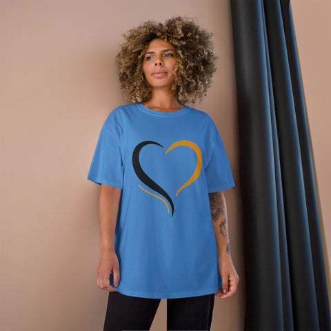 Black and Yellow Heart - Champion T-Shirt T-Shirt - YinzerShop