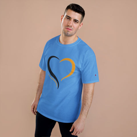 Black and Yellow Heart - Champion T-Shirt T-Shirt - YinzerShop