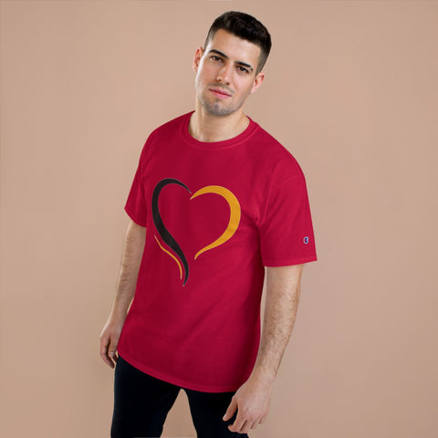 Black and Yellow Heart - Champion T-Shirt T-Shirt - YinzerShop