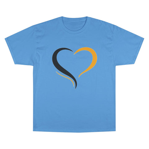 Black and Yellow Heart - Champion T-Shirt T-Shirt - YinzerShop