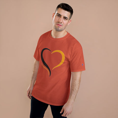 Black and Yellow Heart - Champion T-Shirt T-Shirt - YinzerShop