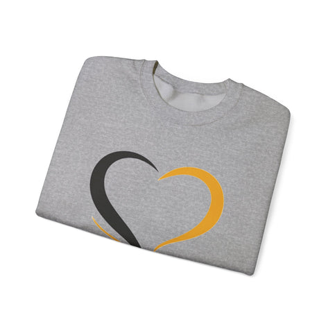 Black and Yellow Heart - Heavy Blend™ Crewneck Sweatshirt Sweatshirt - YinzerShop