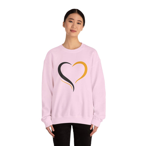 Black and Yellow Heart - Heavy Blend™ Crewneck Sweatshirt Sweatshirt - YinzerShop
