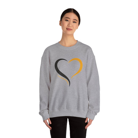 Black and Yellow Heart - Heavy Blend™ Crewneck Sweatshirt Sweatshirt - YinzerShop