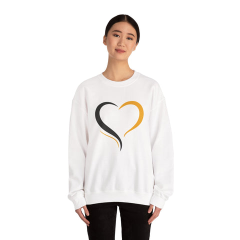 Black and Yellow Heart - Heavy Blend™ Crewneck Sweatshirt Sweatshirt - YinzerShop