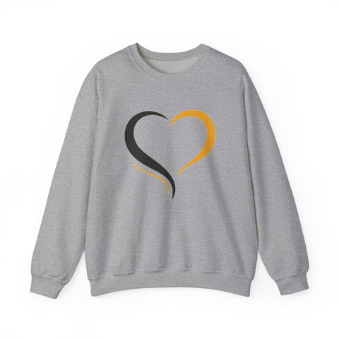 Black and Yellow Heart - Heavy Blend™ Crewneck Sweatshirt Sweatshirt - YinzerShop