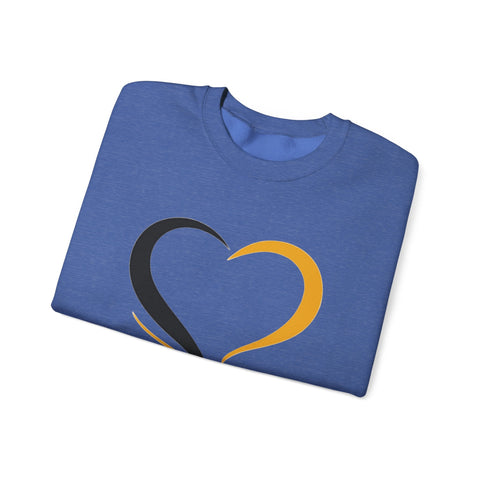 Black and Yellow Heart - Heavy Blend™ Crewneck Sweatshirt Sweatshirt - YinzerShop