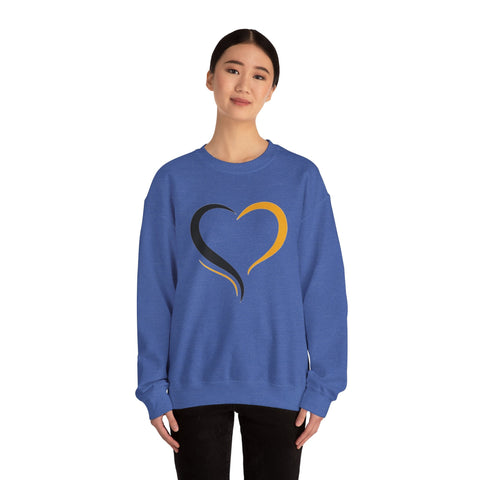 Black and Yellow Heart - Heavy Blend™ Crewneck Sweatshirt Sweatshirt - YinzerShop