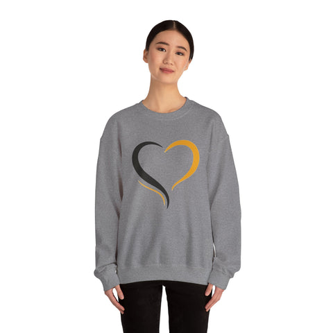 Black and Yellow Heart - Heavy Blend™ Crewneck Sweatshirt Sweatshirt - YinzerShop