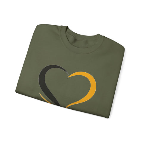 Black and Yellow Heart - Heavy Blend™ Crewneck Sweatshirt Sweatshirt - YinzerShop