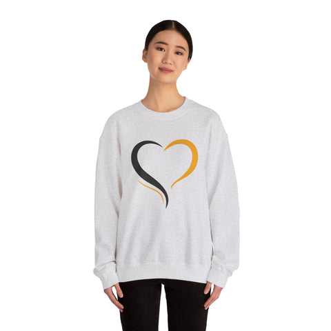 Black and Yellow Heart - Heavy Blend™ Crewneck Sweatshirt Sweatshirt - YinzerShop