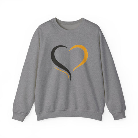 Black and Yellow Heart - Heavy Blend™ Crewneck Sweatshirt Sweatshirt - YinzerShop