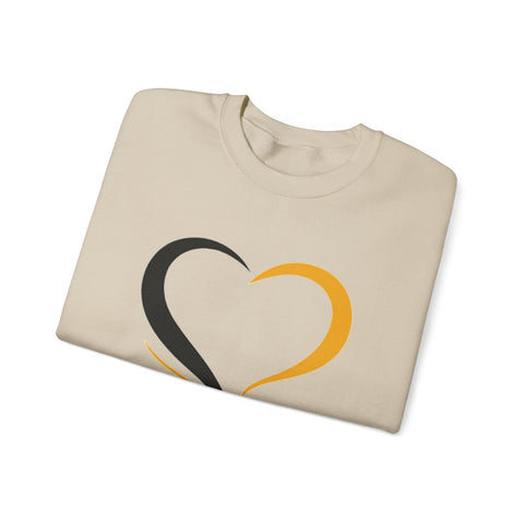 Black and Yellow Heart - Heavy Blend™ Crewneck Sweatshirt Sweatshirt - YinzerShop