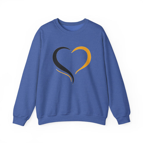 Black and Yellow Heart - Heavy Blend™ Crewneck Sweatshirt Sweatshirt - YinzerShop