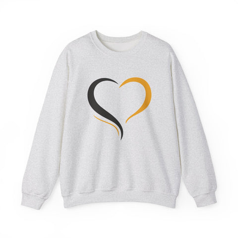 Black and Yellow Heart - Heavy Blend™ Crewneck Sweatshirt Sweatshirt - YinzerShop