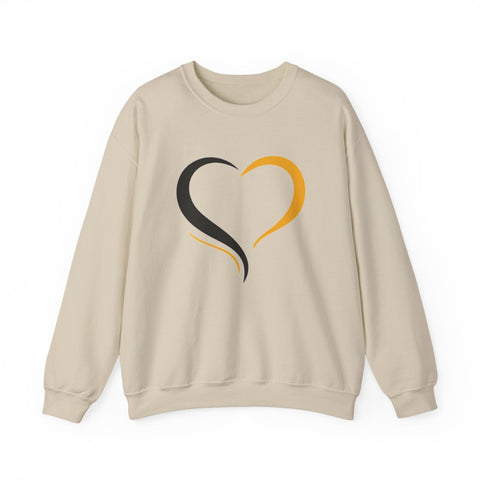 Black and Yellow Heart - Heavy Blend™ Crewneck Sweatshirt Sweatshirt - YinzerShop