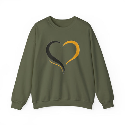 Black and Yellow Heart - Heavy Blend™ Crewneck Sweatshirt Sweatshirt - YinzerShop