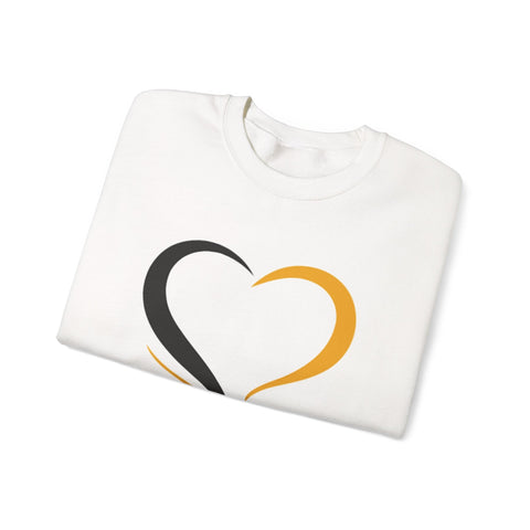 Black and Yellow Heart - Heavy Blend™ Crewneck Sweatshirt Sweatshirt - YinzerShop