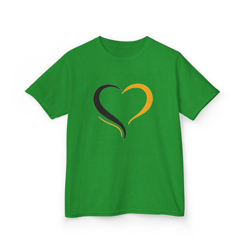 Black and Yellow Heart - Kids Graphic T-Shirt Kids Apparel - YinzerShop